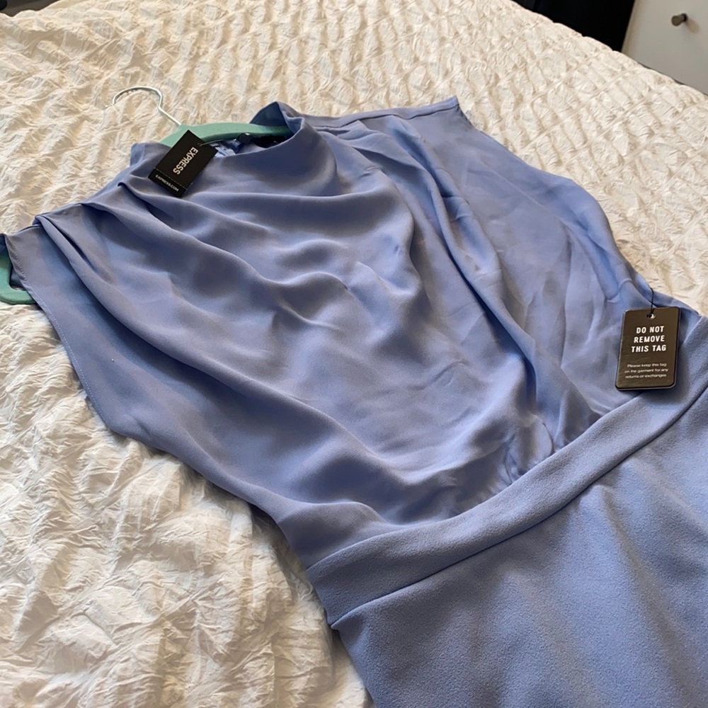 Midi cowl neck fitted express dress
